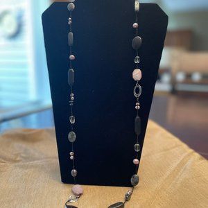 Silpada N1796 Grey Freshwater Pearl, Black Horn Bead Necklace